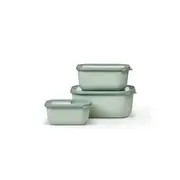 3pc Mepal Multi Cirqula Food Bowl Storage w/Lid Set 750ml/1.5L/3L Nordic Sage