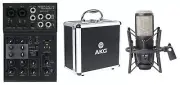AKG P420 Studio Condenser Recording Podcasting Microphone Dual Capsule Mic+Mixer