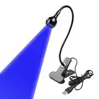 3W 470nm Blue Light Flexible Lamp LED Table USB Gooseneck Clip Blue Beam Lamp