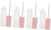 HEATSHAKING 4Pcs Square Frosted Lip Gloss Tubes Travel Friendly Cosmetic Containers for Lip Stain Tinted Gloss Lightweight Makeup Bottles Purse Use
