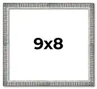 9x8 Frame Silver Picture Frame Complete Modern Photo Frame UV Acrylic, Acid Free