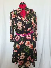 Review RE18DR317 Ladies Antoinetta Dress Black Floral Size 14 New