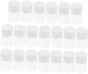 Alipis 20pcs Clear Glass Sample Bottles with White Caps Inner Stoppers Leak Vials for Travel Essentials for Storing Cosmetics Perfumes and Essential Oils