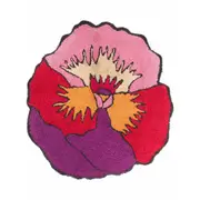 [Missoni Home] Missoni Home Colour-block Flower Cotton Rug ONE SIZE RED/BLACK