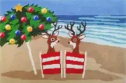 Needlepoint Handpainted Coastal Christmas CBK 12x8
