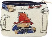 [Signare] Tapestry Beige Zip Coin Purse for Women, Paddington Bear Design, Small & Lightweight Change Pouch, Easy to Carry, Multicoloured, W 12cm x H 8cm x D 1cm, Zip Pouch