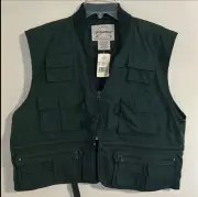 Vintage NWT Field & Stream River Run Fly Fishing Wading Vest Hunter Green Sz XL