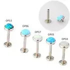 2x Opal Labret Stud Tragus Triple Piercing Forward Helix Earring Cartilage Stud