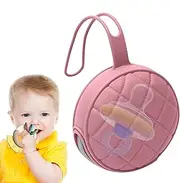 Rissunkv Pacifier Holder Case - Baby Pacifier Silicone Container Box - Zipper Pacifier Holder Pouch for Pacifiers, Teethers, Earphones, USB Flash Drives