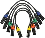Levemolo 5pcs Male to Female Mic Cable Durable Audio Adapter Cords with Flexible Design for and Live Sound Applications Random Color