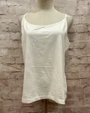 Banana Republic Top XL Layering Camisole WHITE Cotton Modal Spaghetti NEW