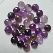CAB CABOCHON Natural Stone Amethyst Round Stone Beads No Holes 12mm 50pcs