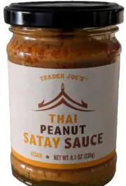 Trader Joe’s Thai Peanut Satay Sauce 8.1 fl oz VEGAN NEW