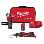 Milwaukee SURGE Impact Driver 12V Cordless + Batteries, Chargerw/ Soldering Iron
