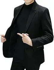 [OFFSUM] Men's Blazer Coat - Men's Korean Style Fashion Simple Business Classic Elegant Party Slim Suit Jacket Office Work Formal Cardigan Tops Plus Size