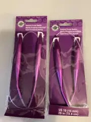 2 Circular Needles by Loops & Threads Aluminum Plastic US 19
