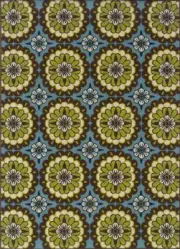 3x5 Sphinx Patio Circles Casual Blue 8328L Outdoor Area Rug - Approx 2'5" x 4'5"