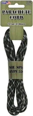 Pepperell Braiding Parachute Cord 4mmx16'-Army Camo PARA-1633