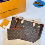 免運 LV 路易威登 NEVERFULL 中號 托特包 子母購物袋 肩背包 M41177 粉色內裡 媽媽包