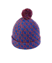 Square G cotton beanie L Blue
