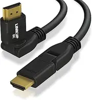 Ultra High-Speed HDMI 2.1 8K Cable 360° Swivel Angle Connector | DSC HDR UHD Digital Video Cord – Tough 28AWG 48GB/s | 10K 8K 5K 4K 2K 1080 | Compatible with Apple Xbox PS5 Samsung -6ft