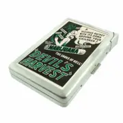 Vintage Poster D302 Cigarette Case with Built in Lighter Metal Wallet