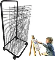 Art Drying Rack,Drying Rack with Wheels,Metal Rack,Art Studio Organization and Storage,Space-Saving Shelves 30 Shelves