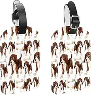 [WOSHJIUK] Luggage Tags,2 Pack Labels Suitcase Tags,Cartoon Dog and Bone,Luggage Tags Privacy Protection Travel Bag Tag