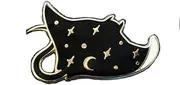 [Pinstant] Stingray Sting Manta Ray Moon Star Night Sky Galaxy Animal 1.25" Enamel Pin Badge, 1.25 Inches, Enamel, enamel