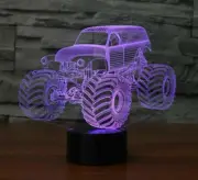 Big Size Grave Digger Monster Truck 3D Desk Lamp 7 Changeable Colors Night Light
