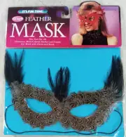 Eye Mask Feather and Sequin Mask with Elasticized Band Multicolor One Size