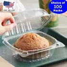 Clear Hinged Lid Plastic Food Container Take Out Salad Snack Desserts Container