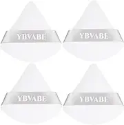 YBVABE Triangle Powder Puff for Makeup, Velour Soft Puff for Loose Powder, Blush, Concealer, Dry & Wet Use, Face & Eye Setting Tool