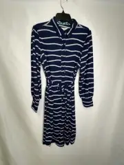 TWRHLL by Christie Brinkley LS Shirt Dress w/Belt Navy/white Stripe NWT sz PXL