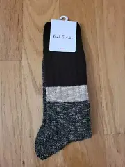 New Paul Smith Arnaud Men's Rib Marled Colorblock Socks One Size (Made In Italy
