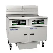 Pitco Electric Fryer Computer Control, Filter Drawer, Flush Hose, Double Fryer Bank On Casters SE18-C/FD/FF