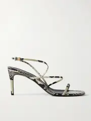 [KHAITE] KHAITE - Loop Snake-effect Leather Sandals - Snake print - IT40 IT 40 Animal print