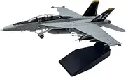 Replica Pre-Build Aircraf 1:100 For Super Hornet Pirate Flag F/A-18 F-18 Die-cast Metal Fighter Alloy Airplane Military Model Toys For Adult Enthusiasts Collection (with Stand) Display Gifts Collectio