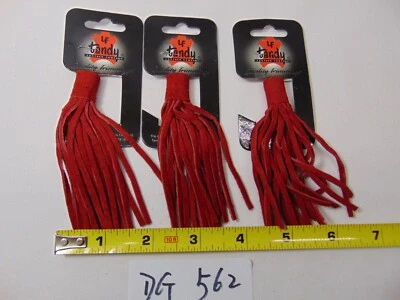 Tandy Suede Leather Tassel 4 Inch Red Lot of 3 Trimmings Crafts Crafting New
