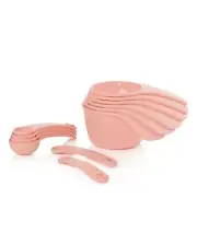 TUPPERWARE MEASURING MATES SET 6 CUPS 6 SPOONS 12pc BLUSH PINK NEW