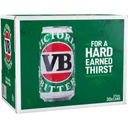 Victoria Bitter Lager Cans 375ml x 30 Case