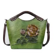 Luxury Handbags Women Bags Designer Genuine Pu Leather Bag Ladies Vintage Floral Shoulder Bag Female Embossed Messenger Bags