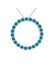 Silver 2.95 ct. tw. Blue Topaz Necklace