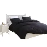Ultra Soft 2000TC Quilt Doona Duvet Cover Set Single/Double/Queen/SK Black