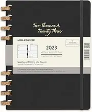 Moleskine 2023 Spiral Planner, 12m, Extra Large, Remake Midnight, Hard Cover (7.5 X 10)