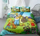Anime Simpsons Bedding Set Gift Doona Duvet Cover Pillowcase Double Single Queen