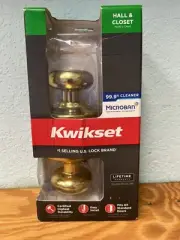 Kwikset Juno Polished Brass Passage Hall/Closet Door Knob