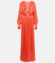 [Costarellos] Costarellos Racine Lurex® georgette jumpsuit AU 8 orange