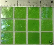 1426.30 - 12 TRANSPARENT SPRING GREEN 1" x 1" BULLSEYE GLASS 90 COE