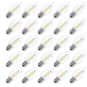 125 Pcs C7 LED Christmas Light Bulb Shatterproof LED Bulbs E12 2200K Warm White